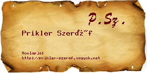 Prikler Szeráf névjegykártya